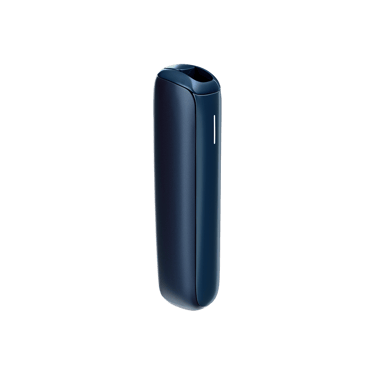 Side view of the Ploom AURA Navy Blue device

