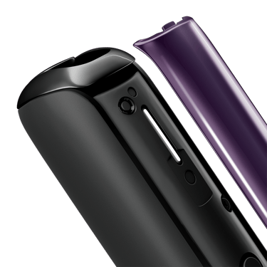 Close-up of Lavender Ploom AIRA front panel, detached from device.
