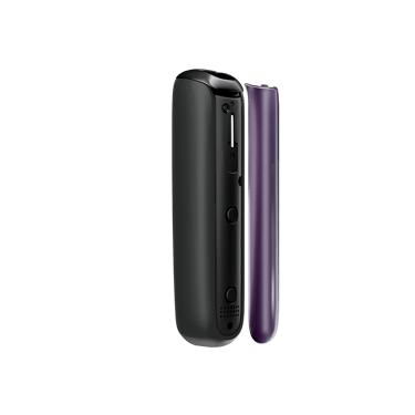 Lavender Ploom AURA front panel side view, separated from device.
