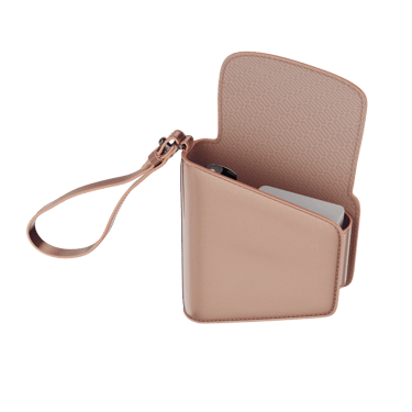 Lateral view of a Rose Gold Duo Carry Case with Ploom AURA device and sticks (not included)