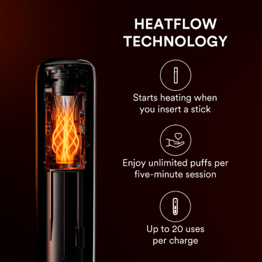Ploom AURA Navy Blue features Smart Heatflow Technology
