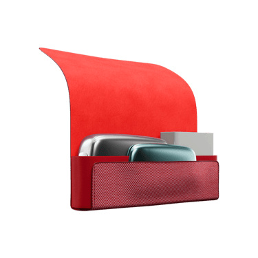 Ploom X Advanced fabric carry case red lateral open
