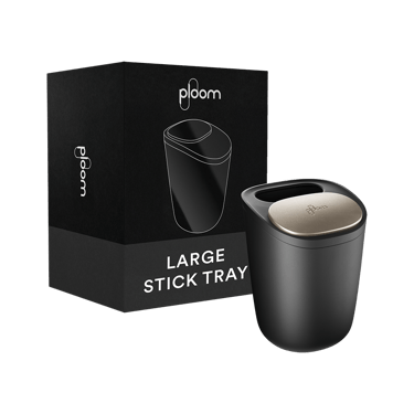 Ploom Large Stick Tray packaging with device close-up.