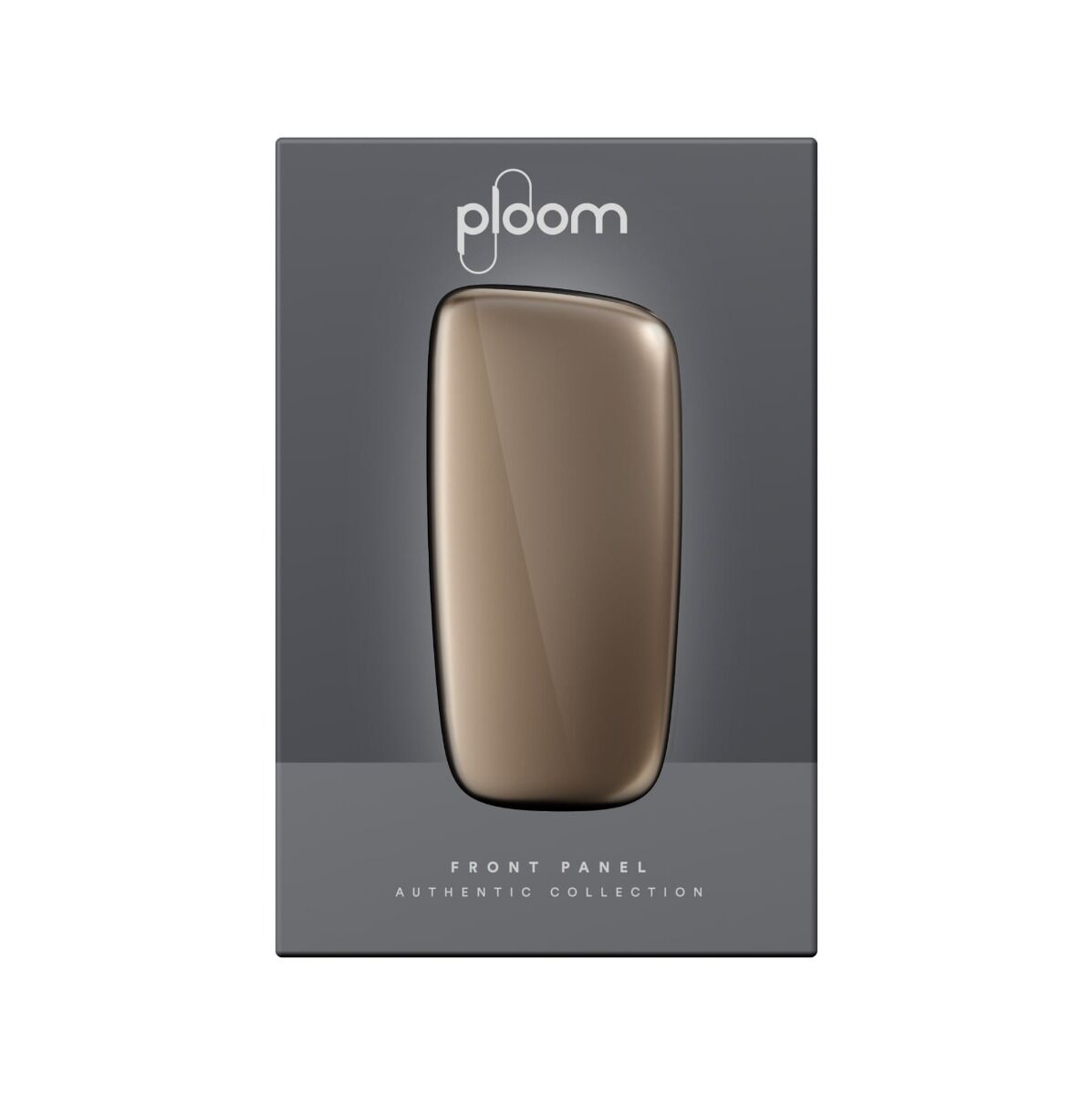 Ploom X Advanced front panel champagne gold packaging
