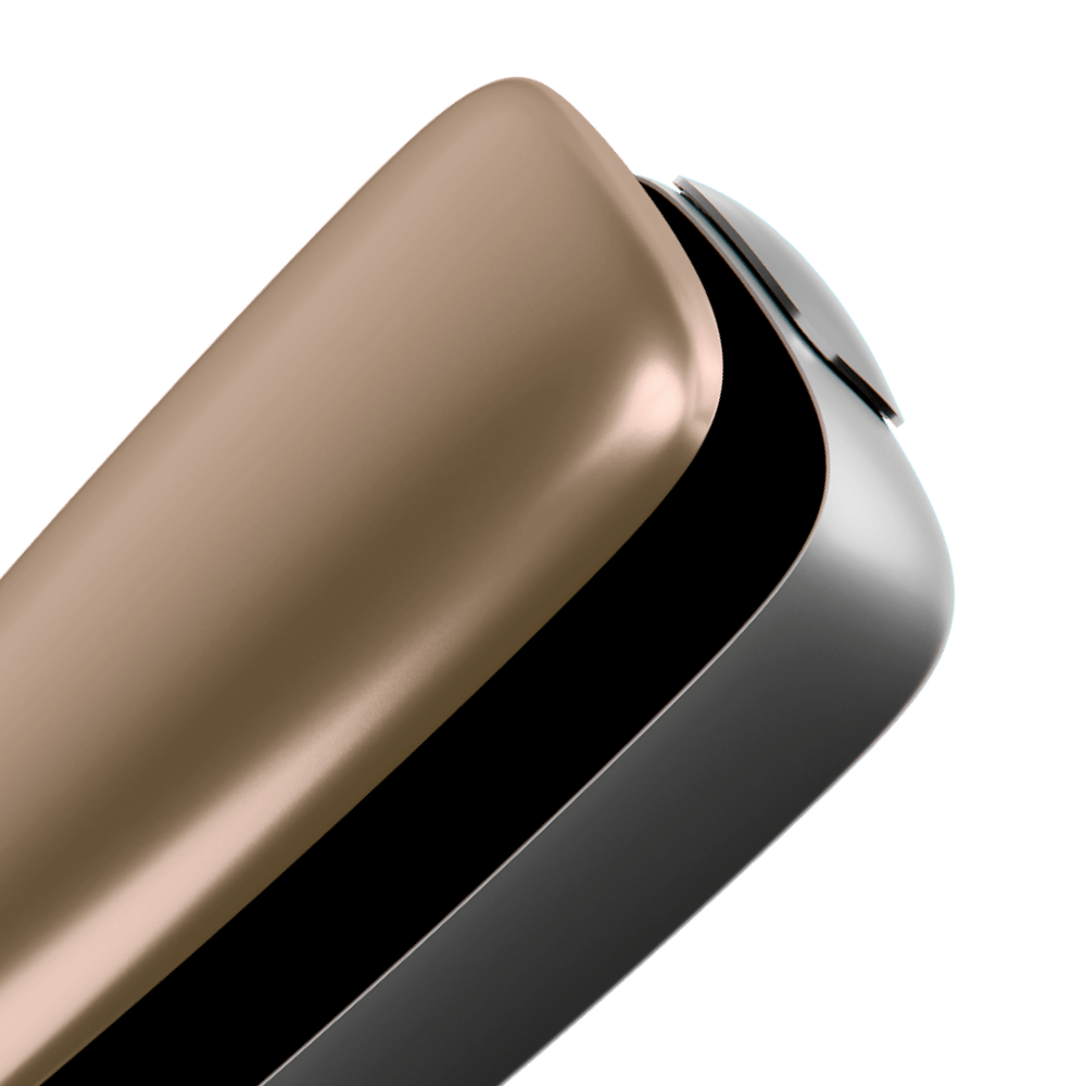 Ploom X Advanced front panel champagne gold close up
