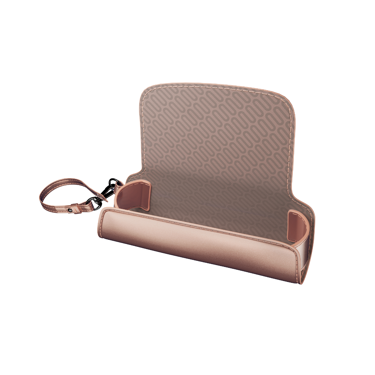Lateral view of an empty Rose Gold Solo Carry Case
